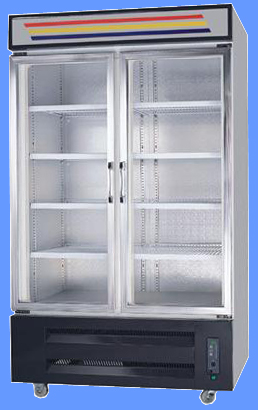 Two Swing Door (top-bottom) Cooler (Chiller) - keep cool any kind of beverages: water, beer, sodas, juice, wine, milk and more...
