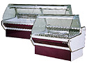 Service-Type-Merchandisers: Coldmatic GSM12SDNR 144" Single Duty Non-Refrigerated European Style Double Curved Glass Case
