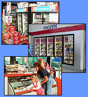 Commercial refrigeration equipment (reach-in and walk-in coolers and freezers, merchandisers, display cases) for food markets.